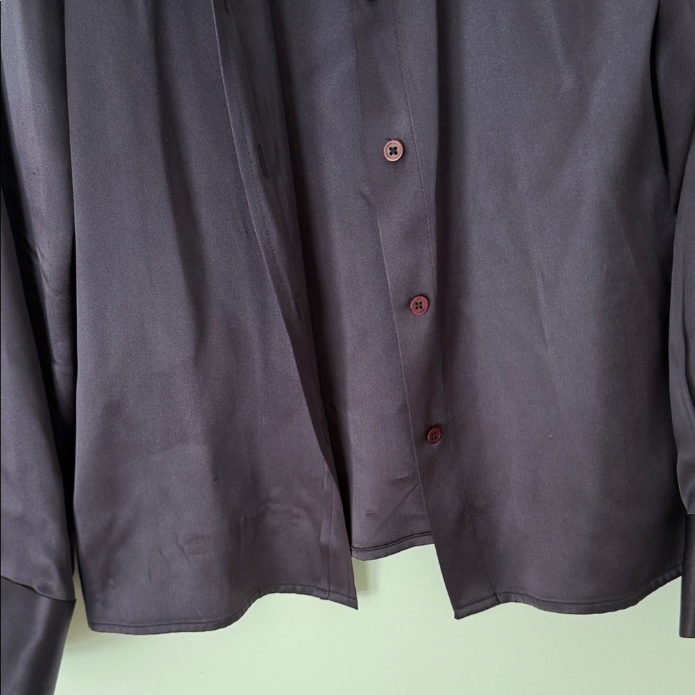 DKNY Women's Dark Purple Button Down Shirt - Picture 5 of 10